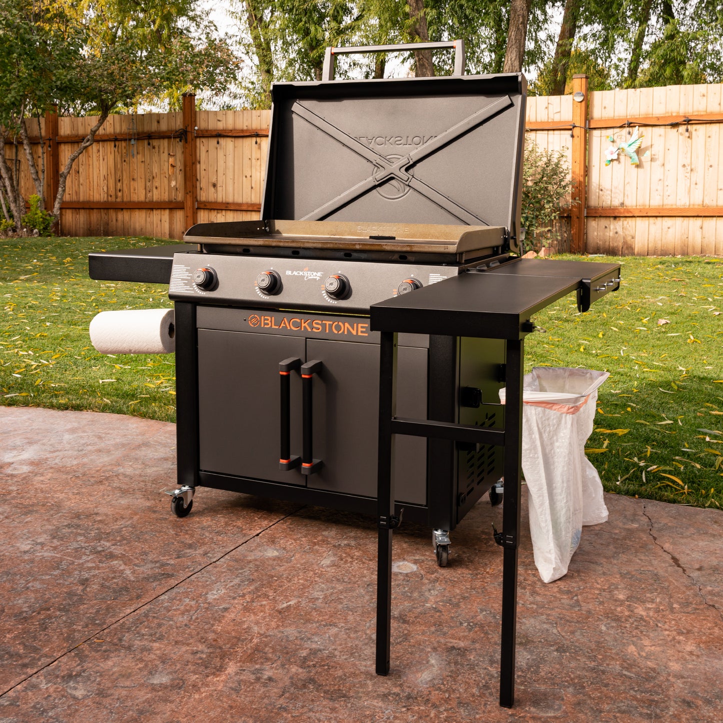 Culinary 36” Griddle with Folding Side Table and Cabinet