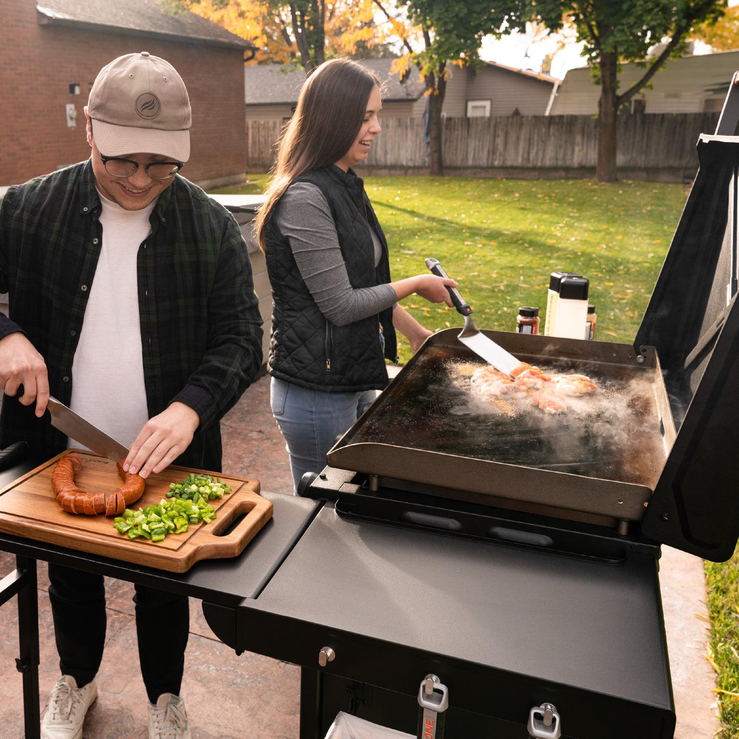 Culinary 36” Griddle with Folding Side Table and Cabinet