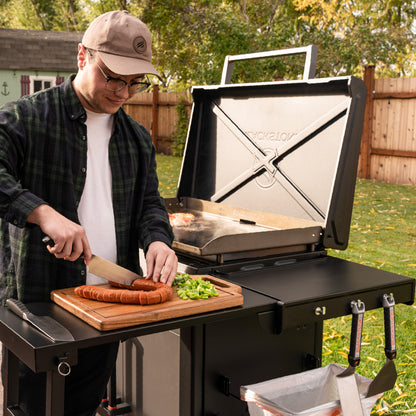 Culinary 36” Griddle with Folding Side Table and Cabinet
