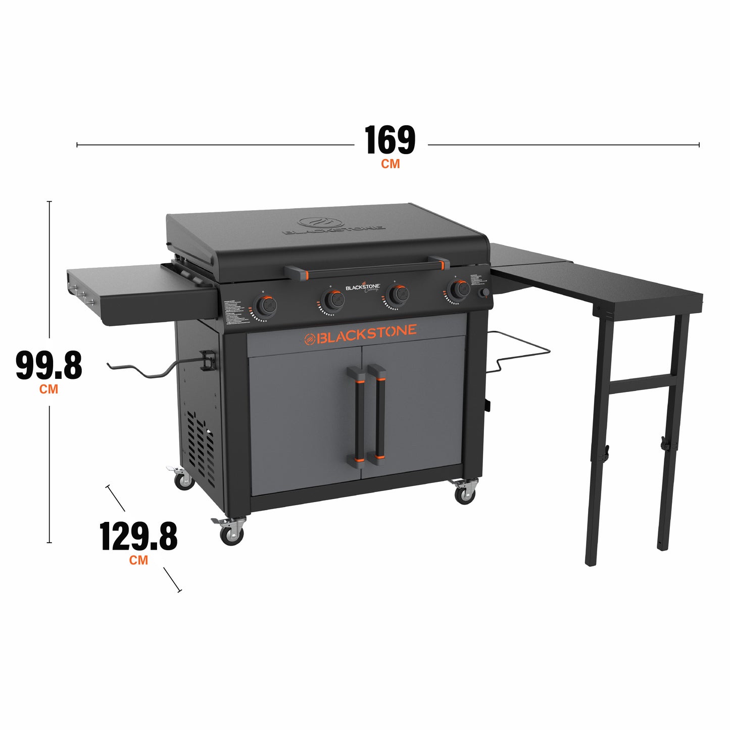 Culinary 36” Griddle with Folding Side Table and Cabinet